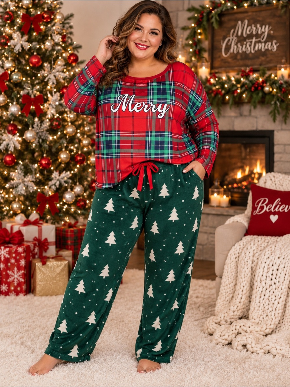 Merry Plaid Holiday Top - Red